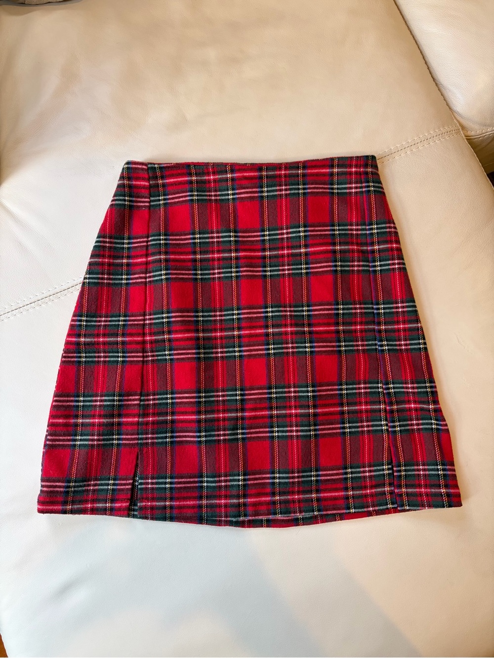 Brandy Melville Red Plaid Mini Skirt